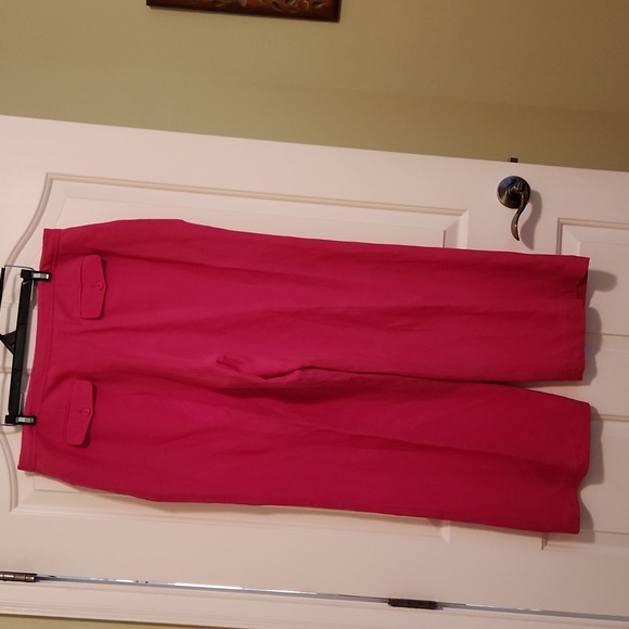 Fabulous fusia pink silk & linen trouser dress pants Liz Claiborne size 16 - Picture 4 of 8
